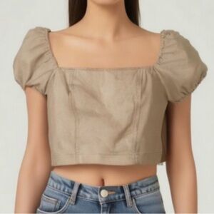 7 For All Mankind NWT Faux
Leather Crop Top Size Medium
